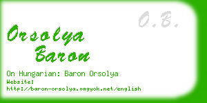 orsolya baron business card